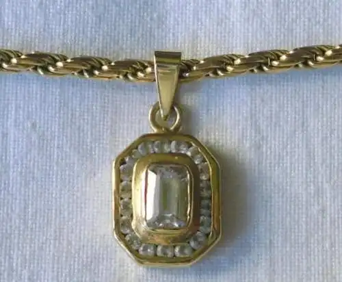 élégant collier de dames en or 585 avec pendentif en pierre (DI8288)