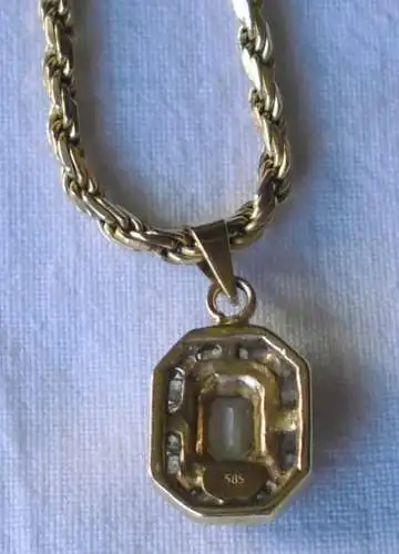 élégant collier de dames en or 585 avec pendentif en pierre (DI8288)