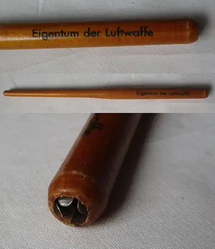 Holz Federhalter "Eigentum der Luftwaffe" Wehrmacht 2. Weltkrieg (164148)