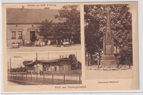 27270 Mehrbild Ak Gruß aus Niedergörsdorf bei Naunhof Bahnhof usw. um 1910