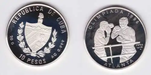 10 Pesos Silber M?nze Kuba Olympiade Atlanta 1994 (155340)