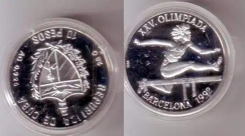 10 Pesos Silber M?nze Kuba Olympiade Barcelona 1992