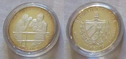 10 Pesos Silber M?nze Kuba Olympiade Atlanta 1996 (126246)