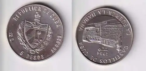 5 Pesos M?nze Kuba Cuba 1984 Castillo la Fuerza la Habana Stgl. (166918)