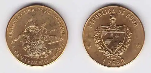 1 Peso Nickel M?nze Kuba Flotte von Kolumbus 1990 (157066)