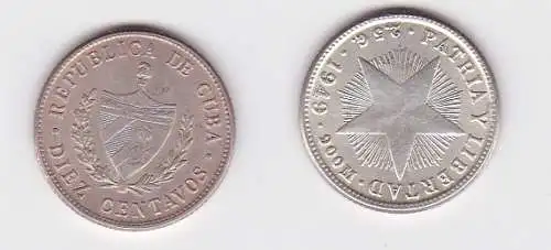 10 Centavos Silber M?nze Kuba 1949 2,5 Gramm 900er AG (130553)