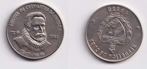 1 Peso Nickel M?nze Kuba Miguel de Cervantes Saavedra 1982 (156970)