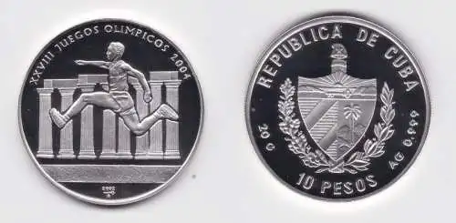 10 Pesos Silber M?nze Kuba 2004 Olympische Spiele Athen PP (152421)