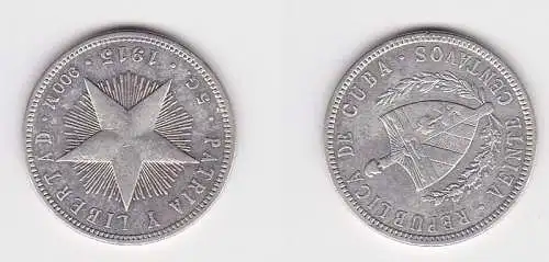 20 Centavos Silber M?nze Kuba 1915 900er Silber (166635)