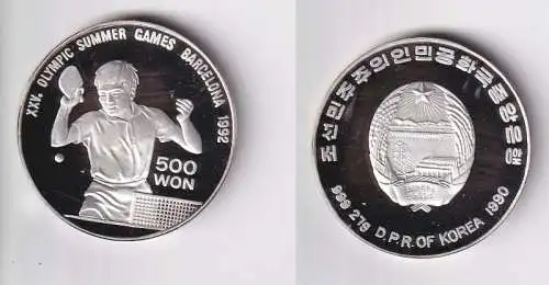 500 Won Silber M?nze Korea Olympiade Barcelona 1992 PP (145030)