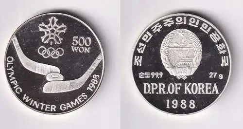 500 Won Silber M?nze Korea Olympiade Calgary 1988 PP (167491)