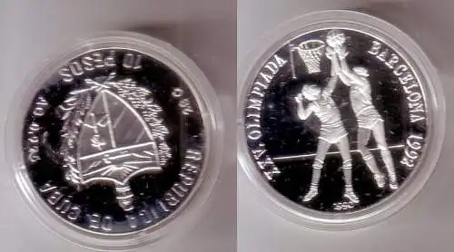 10 Pesos Silber M?nze Kuba Olympiade Barcelona 1992