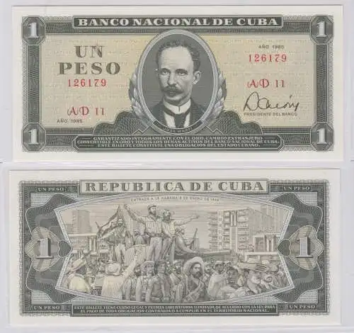 1 Peso Banknoten Cuba Kuba 1985 kassenfrisch UNC (138383)