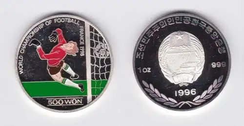 500 Won Silber M?nze Korea Fu?ball WM Frankreich 1998 Torh?ter 1996 (134796)