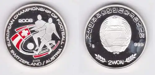 2 Won Silber M?nze Korea 2003 Fussball EM Schweiz ?sterreich 2008 (120500)