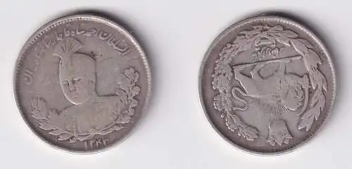 1000 Dinars Silber Münze Persien Iran 	Sultan Ahmad Shah 1909-1925, 1924 f.ss (165622)