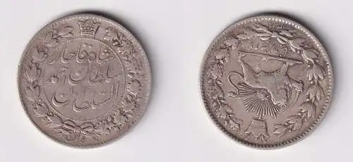 2000 Dinars Silber Münze Persien Iran Sultan Ahmad Shah 1909-1925 1911 ss (162980)