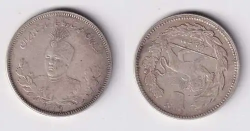 2000 Dinars Silber Münze Persien Iran Sultan Ahmad Shah 1909-1925 1920 ss (165535)