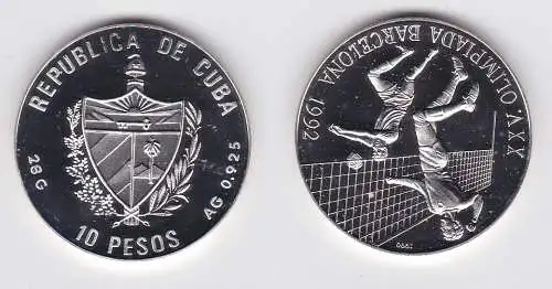 10 Pesos Silber Münze Kuba Olympiade Barcelona 1992 (171826)