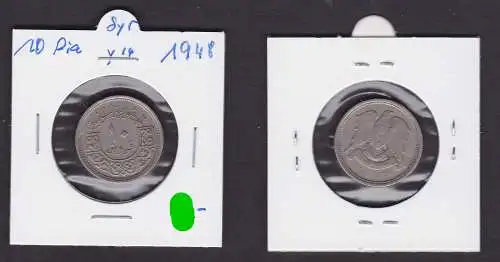 Syrien 10 Qirsh / Piaster 1948 Kursmünze (1948-1955) ss (166962)