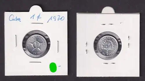 1 Centavo Aluminium Münze Kuba Cuba 1970 Stgl. (171749)