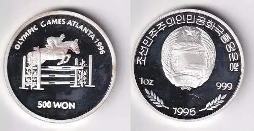 500 Won Silber Münze Korea Olympiade Atlanta 1996 PP (154762)