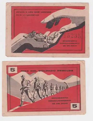 5 Pesos Banknote Kuba Cuba “Mes del Soldado Rebelde” um 1955 (145979)