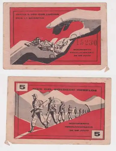 5 Pesos Banknote Kuba Cuba “Mes del Soldado Rebelde” um 1955 (140971)