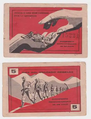 5 Pesos Banknote Kuba Cuba “Mes del Soldado Rebelde” um 1955 (146841)