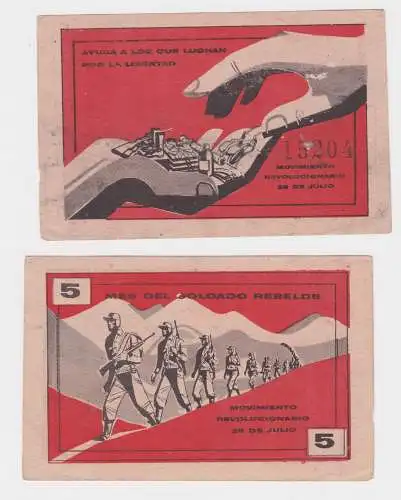 5 Pesos Banknote Kuba Cuba “Mes del Soldado Rebelde” um 1955 (142590)