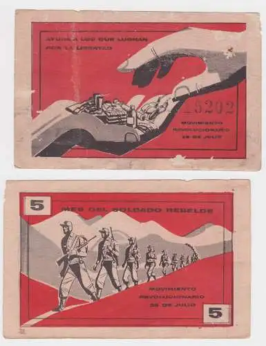 5 Pesos Banknote Kuba Cuba “Mes del Soldado Rebelde” um 1955 (140505)