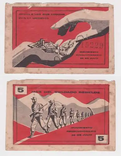 5 Pesos Banknote Kuba Cuba “Mes del Soldado Rebelde” um 1955 (149053)