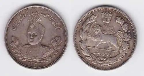 2000 Dinars Silber Münze Naher Osten Persien Iran Sultan Ahmad 1332 (1913) (121706)