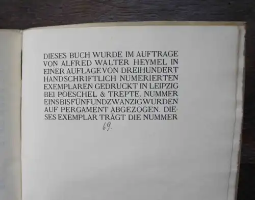 SCHRÖDER, Rudolf Alexander: Elysium. Ein Buch Gedichte. Gestaltung von Alfred Walter Heymel