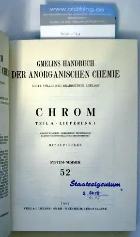 Atterer Matthias, u.a.: Chrom. Teil A - Lieferung 1. Geschichtliches - Vorkommen - Technologie - Element bis physikalsche Eigenschaften.