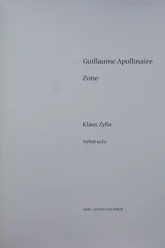 Apollinaire Guillaume: zone..