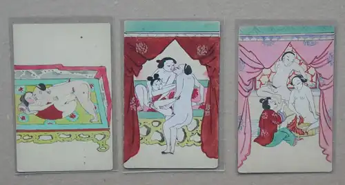 Ansichtskarten | Erotika | China: Sammlung von 10 erotischen handgemalten Postkarten. 