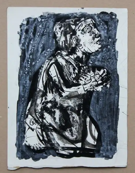 Drei Original Tuschzeichnungen von Antoni Clavé, welche als Vorlagen für den Umschlag der zweiten Nummer der von Rainer M. Gerhardt herausgegebenen Zeitschrift Fragmente verwendet wurde. 4