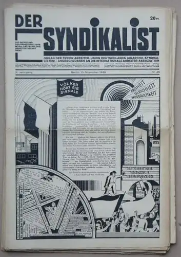 Syndikalismus: Der Syndikalist. Sammlung von 12 Nummern vom 10.Jahrgang 1928.