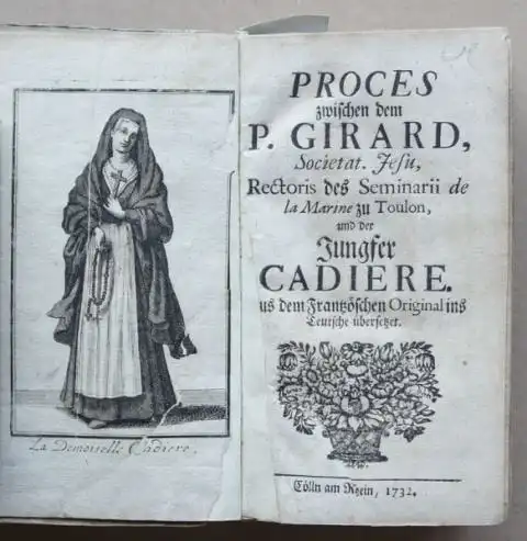 Process entre le P. Girards, Societat. Jesus, Rectoris du Seminarii de la Marine à Toulon, et la Vierge Cadiere.