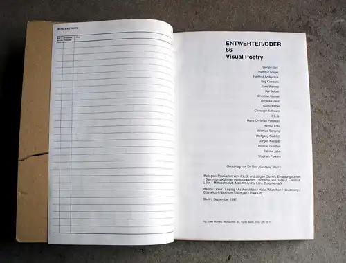 Warnke, Uwe (Hrsg.): Entwerter/Oder Nr. 66 | Thema: Visual Poetry