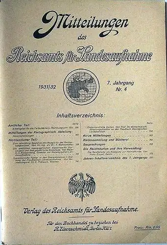 Mitteilungen des Reichsamts für Landesaufnahme 1931/32 - 7. Jahrgang Nr.4.