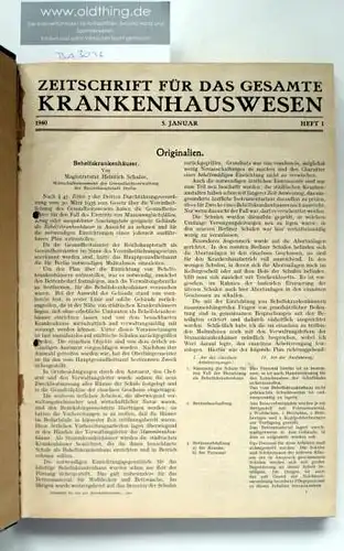 Hoffmann W., Zeitler R., Oehler F. (Schriftleitung): Zeitschrift für das gesamte Krankenhauswesen. [1940].