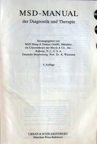 Wiemann, K. (deut. Bearbeitung): MSD-Manual der Diagnostik und Therapie.