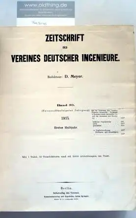 Meyer, D.: Zeitschrift des Vereines Deutscher Ingenieure.