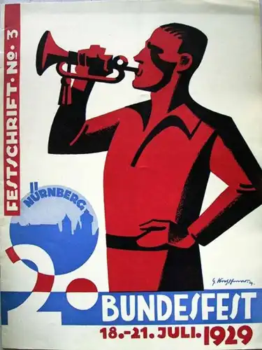 Kreuzburg, Berth. (Redaktion): 2.Arbeiter- Turn- und Sportfest Nürnberg 1929 - Festschrift 1 bis 6.