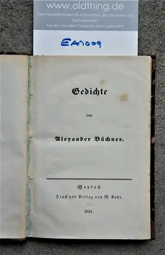 Büchner, Alexander: Gedichte. 