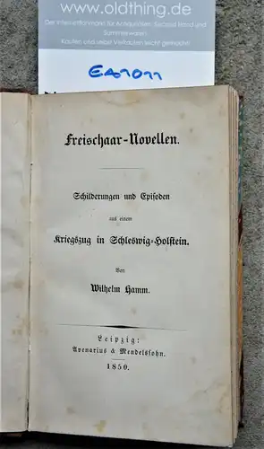 Hamm, Wilhelm: Freischaar-Novellen. Schilderungen und Episoden aus einem Kriegszug in Schleswig-Holstein. Von Wilhelm Hamm. 