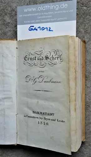 Dambmann, Georg: Ernst und Scherz.