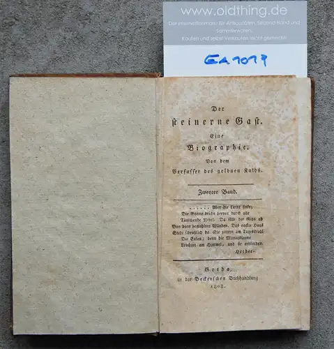 Ben (t)zel-Sternau, Karl Graf, de: L'invité de pierre. Biographie. De l'auteur du veau d'or. Deuxième volume.